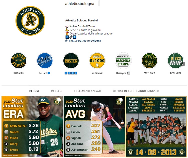 La Pagina Ufficiale Instagram degli Athletics Bologna